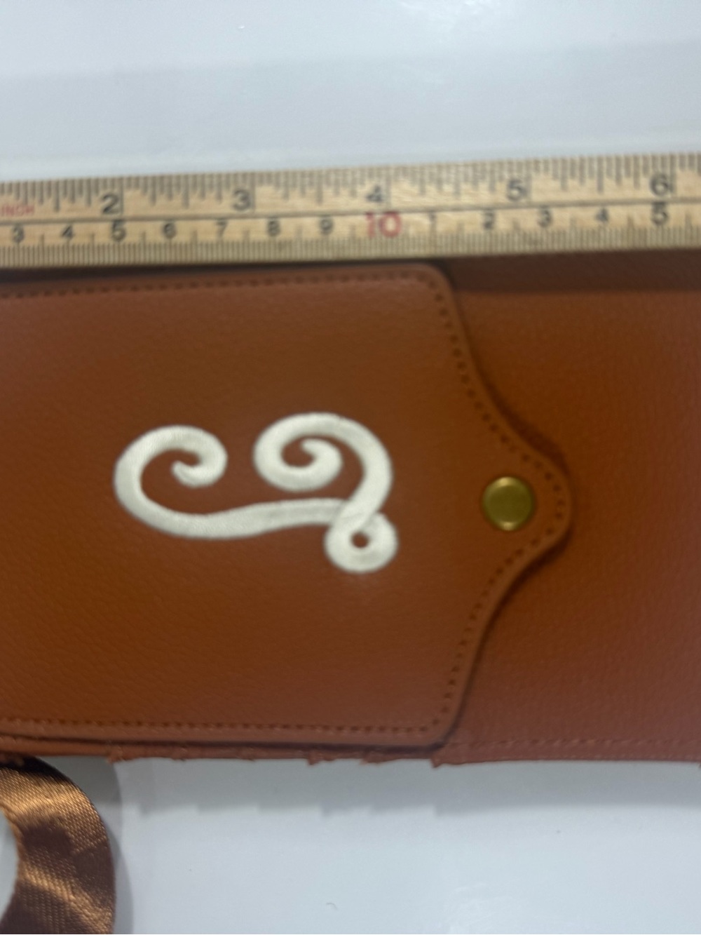 Marleylilly Monogram “L” Faux Leather Phone Crossbody Wallet – Brown